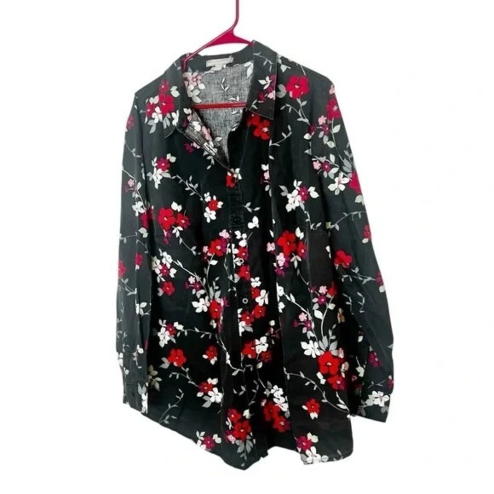 Woman Within Floral Button‎ Down Shirt Size 22 24